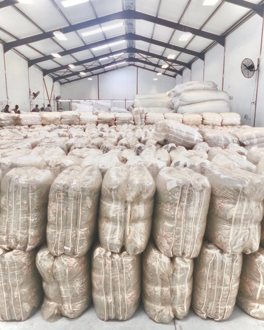 Elle Maison is a proudly South African soft furnishing manufacturer and wholesale supplier. Pictured here are individually vacuumed sealed scatter cushions in bulk packaging waiting for collection at our factory.